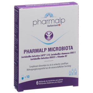Packaging de Pharmalp microbiota 10 gelules.